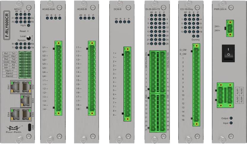 Diseño modular RTU F-RLY600CR con tarjetas independientes para fácil expansión y mantenimiento.